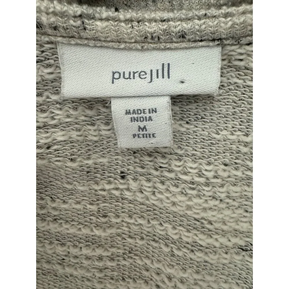 Purejill J. Jill Gray Tie Waist‎ Waterfall Cardigan Sweater w/Pockets Size MP